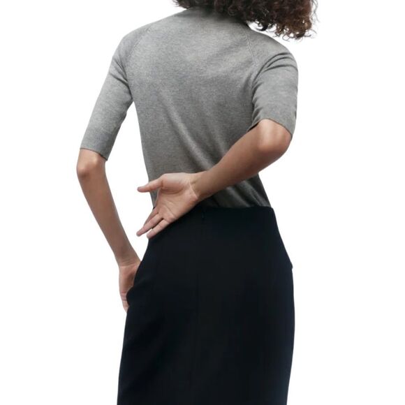 ZARA | Gray | HIGH COLLAR KNIT SWEATER - Picture 6 of 9